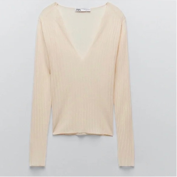 BNWT ZARA semi sheet knit top - Picture 1 of 4